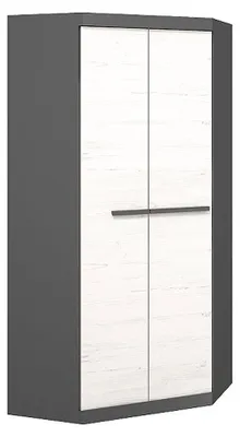 Produktbild von Eckkleiderschrank Trend Kleiderschrank 93x93x194cm 2-türig graphit Andersen Kiefer