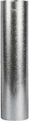 A close-up, full-length view of a silver-colored metal pipe.