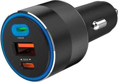 Produktbild von Sandberg Car Charger 3in1 130W USB-C PD, Auto, Zigarettenanzünder, 20 V, Schwarz