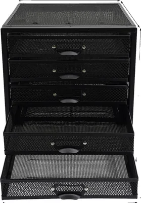 Produktbild von Büroregal, 5-stufiges Design, langlebige Eisenkonstruktion, schwarz
