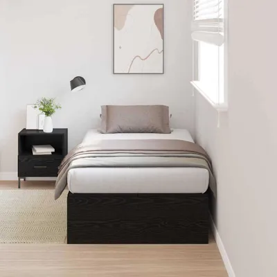 Image de Maison Exclusive - Cadre de lit avec rangement Chêne noir 90 x 190 cm