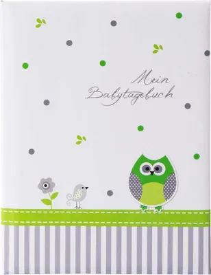 Produktbild von Goldbuch Babytagebuch "Eule", Kunstdruck laminiert, Farbe: Weiss/Gruen, 44 illustrierte Seiten, 21 x 28 cm