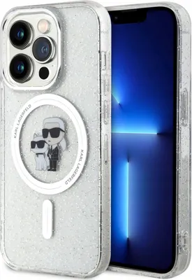 Immagine prodotto di Karl Lagerfeld Klhmp15Lhgkcnot Custodia rigida trasparente per Iphone 15 Pro 6.1 Karl&Choupette Glitter Magsafe