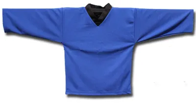 Produktbild von Blaues Trainingstrikot Mesh Pro mit farbig abgesetztem Kragen, Größe S, extra breite Goalie-Passform ab 168cm, ohne Logo