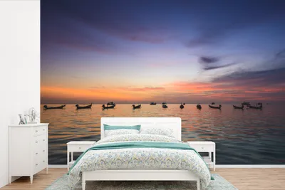 Produktbild von MuchoWow® Fototapete für Wohnzimmer oder Schlafzimmer Wandtapete Vinyl Motivtapete Abenddämmerung am Sairee Strand in Ko Tao Thailand - 525x350 cm - Das Hintergrundbild
