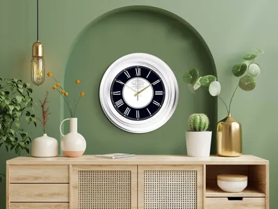 Produktbild von Opviq, A80818 - Byz16Gld, Dekorative Wanduhr, Weiß, 100 % KUNSTSTOFF, 45 x 45 cm