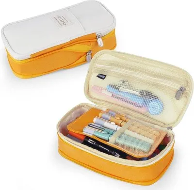 Image de Porte-crayons grande capacité à plusieurs compartiments, cartable, fournitures de bureau, filles, garçons