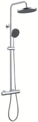 Produktbild von Duschset - Regendusche - Duschsäule - Thermostatarmatur - Handbrause - Runde Regendusche, 255 mm Durchmesser