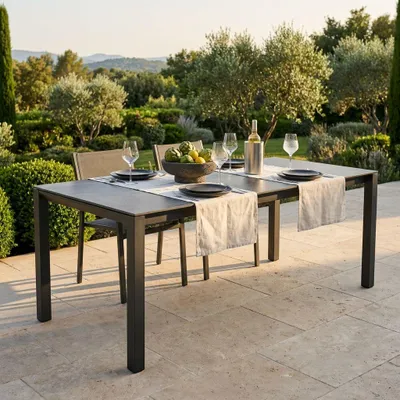 Immagine prodotto di Milani Home - tavolo da giardino allungabile, alluminio, 10 posti, antracite, piano 180 x 240 cm