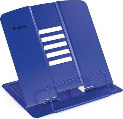 Produktbild von Famanu Bücherständer Blau - Faltbarer Metall Bücherhalter für Kinder, verstellbar für Schule, Büro und Küche