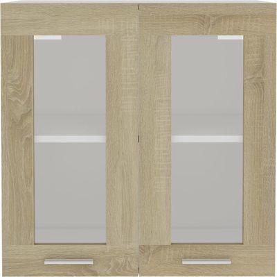 vidaXL Hängeglasschrank Sonoma-Eiche 60x31x60 cm Holzwerkstoff