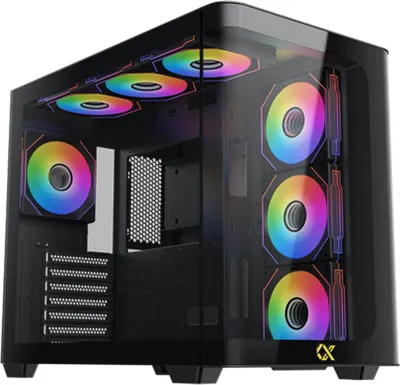 Produktbild von Xigmatek Pano, PC, Schwarz, EATX, ATX, micro ATX, Mini-ITX, Stahl, Gehärtetes Glas, Multi, 16 cm