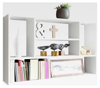 Produktbild von Hängeregal Konstrum, Dekoregal, Wandregal, Wandboard, Wandschrank, Hängeschrank, Buchregal, Regal (Weiß)