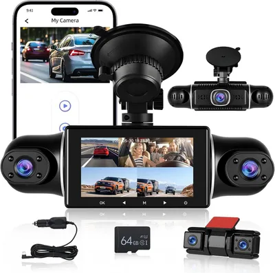 Immagine prodotto di Telecamera per auto - Telecamera per cruscotto - Telecamera per auto a 360 gradi - Telecamera per parcheggio - Cinque telecamere 1080P