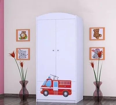 Produktbild von BDW Kleiderschrank, 2 Türen, 2 Schubladen, Garderobenschrank, 180x90 cm, Weiß