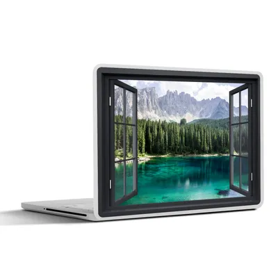 Produktbild von MuchoWow® Laptop Aufkleber Sticker Cover Aussicht - Baum - Berge 40x30 cm - Laptop Dekoration - Selbstklebend