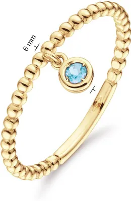 Produktbild von Jackie Gold Dangling London Blue Topaz Ring JKR24.417 Damenring, Ringgröße:52