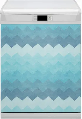 Produktbild von Abwaschbar 60x80 cm Geschirrspüle Magnetmatte Küche Dekorative  - Blaue Zickzack