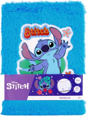 Produktbild von Canenco Stitch Plüsch-Notizbuch hellblau