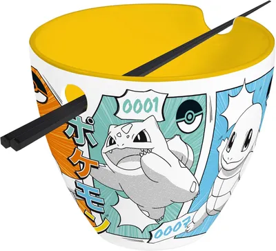 Produktbild von POKÉMON – Ramen-Schüssel mit Essstäbchen – „Starters Manga“