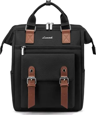 Produktbild von LOVEVOOK Damen Mini Rucksack Schwarz Wasserdicht 14-Zoll Laptopfach