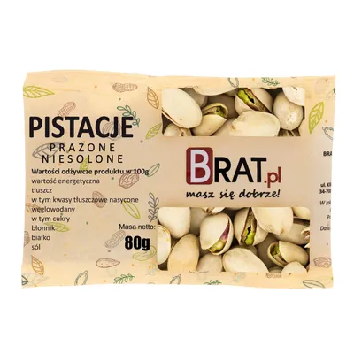 Zdjęcie produktu dla Pistacje prażone niesolone 80g