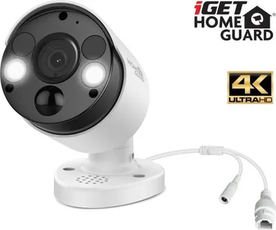 Produktbild von iGET HOMEGUARD, IP-Sicherheitskamera, Innen & Außen, Kabelgebunden, 40 m, Decke/Wand, Weiß