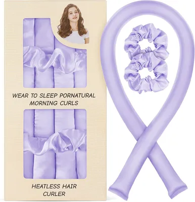 Produktbild von Lockenwickler 100 cm, 3 Stück, Satin, lila, für langes Haar