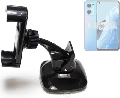 Produktbild von K-S-Trade kompakte Handy-Halterung Windschutzscheibe kompatibel mit Oppo Reno7 5G Armaturenbrett schwarz Autohalterung KFZ Halter Scheiben-Halterung