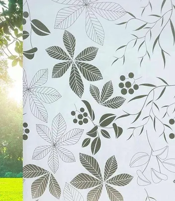 Obrázok produktu pre Dekoban Statická Fólia Biele Listy Mliečna 90x150cm