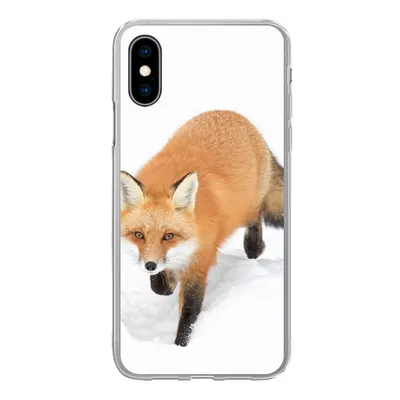 Produktbild von MuchoWow® Handyhülle Schutzhülle Hülle für iPhone X Fuchs - Schnee - Winter Silikon Softcase Handy Hülle - Handyhülle