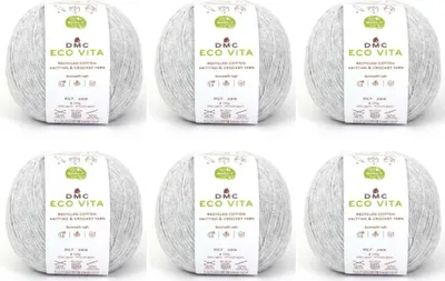 Productafbeelding van 6 bollen DMC Eco Vita - duurzaam garen, gemaakt van 80% gerecycled katoen en 20% vezels, kleur 388 (kleur 110)
