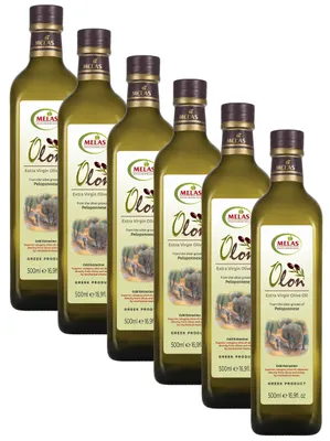 Produktbild von OLON Extra Virgin Olivenöl 6 x 500 ml - aus Griechenland, kaltgepresst, ausgezeichnetes, ausgewogenes Aroma,