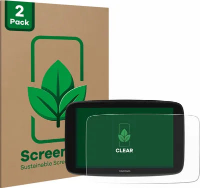 Produktbild von 2x ScreenLeaf Schutzfolie für TomTom Go Expert 6" nachhaltiger Displayschutz Display Schutz Folie Klar Transparent