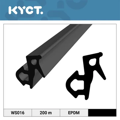 Image de Joint de fenêtre en EPDM noir pour fenêtres et portes en PVC - Joint en caoutchouc WS016 - 200 m