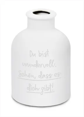 Vase Du bist wundervoll, Porzellan, rosa, 11 cm