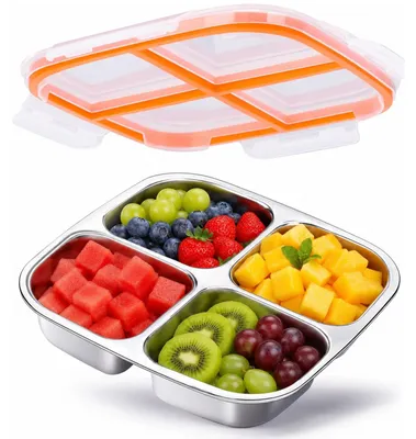 Snackbox mit Fächern, 600 ml, auslaufsicher, für Schule & Arbeit