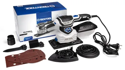 Zdjęcie produktu dla Szlifierka mimośrodowa oscylacyjna TECHTOOL TTOS02 5w1 200 W 7000-12000 obr./min 125 mm