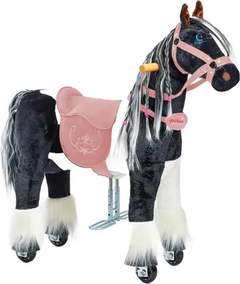Immagine prodotto di Cavallo da equitazione in linea Ponnie Domino S con sella rosa