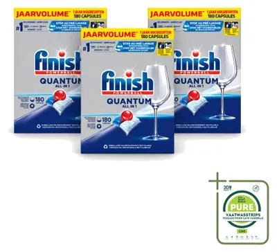 Produktbild von 3 x Finish Powerball Quantum All in 1 Geschirrspültabs - Großpackung - 3 Stücke