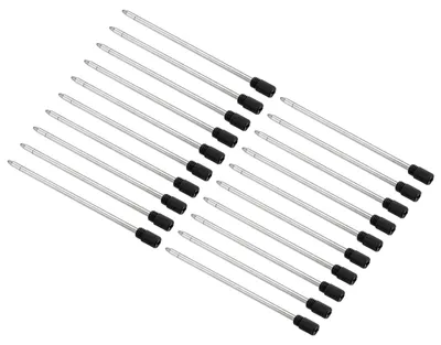 Kugelschreiber-Minen 0,6 mm, 20 Stück, Metall, schwarz