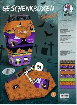 Produktbild von URSUS 5060001, Geschenkverpackungsbox, Mehrfarbig, Abbildung, Karton, Halloween, 300 g/m²