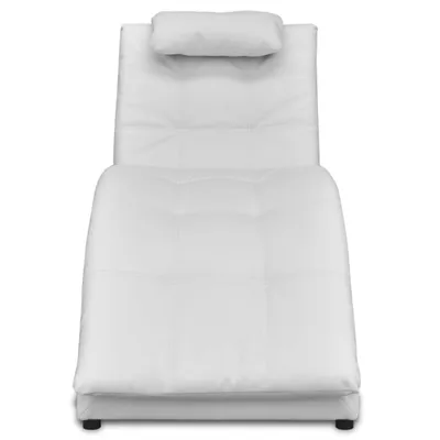 Immagine prodotto di vidaXL Chaise longue con cuscino in Similcuoio bianca