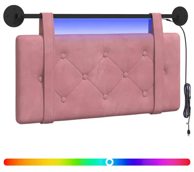 Produktbild von Hängendes Kopfteil Mit LED Licht Rosa Samt