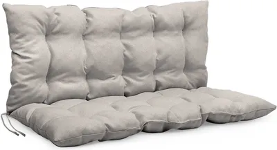 Obrázok produktu pre Vankúš na lavicu 120 x 50 x 50 cm Vankúš sivý - Vankúš na sedenie a zadný vankúš z čalúnnickej tkaniny, s mäkkou výplňou, so šnúrami na zaväzovanie - Vankúš na lavicu