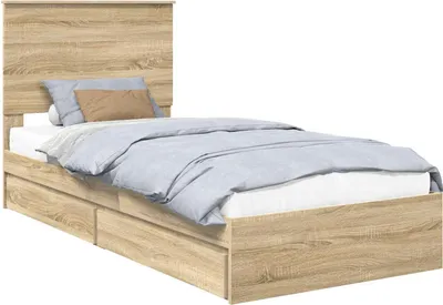 Obrázek produktu pro Postel s úložným prostorem s čelo Sonoma dub 90 x 190 cm