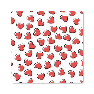Produktbild von MuchoWow® Mauspad Mousepad Valentinstag - Herz - Muster 20x20 cm - Mousepads - Maus Mat - Pad - Mausunterlage - Desk Mat - Bureauartikeln