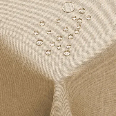 Produktbild von DecoHomeTextil Leinen Optik Tischdecke Beige Sand Eckig 130 x 130 cm mit Lotus Effekt Abwaschbar