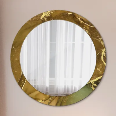 Produktbild von Wohnzimmer Spiegel - Mirror zum Wandspiegel Schlafzimmer – Schminkspiegel - Metallisch Wirbelt - Runder: Ø70cm