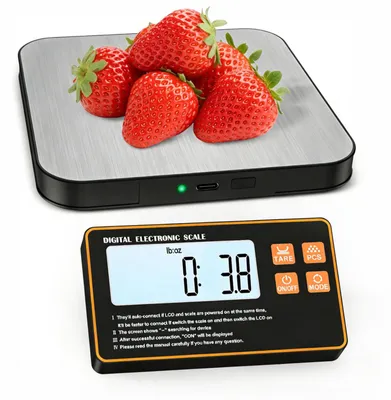 Digitale Küchenwaage 15 kg, 1 g genau, Edelstahl, LCD-Display